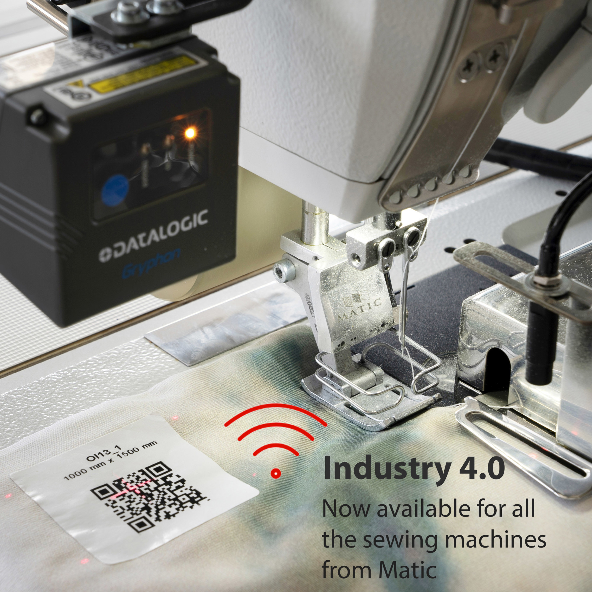 The Industry 4.0 option is now available on all Matic Sewing Machines. 