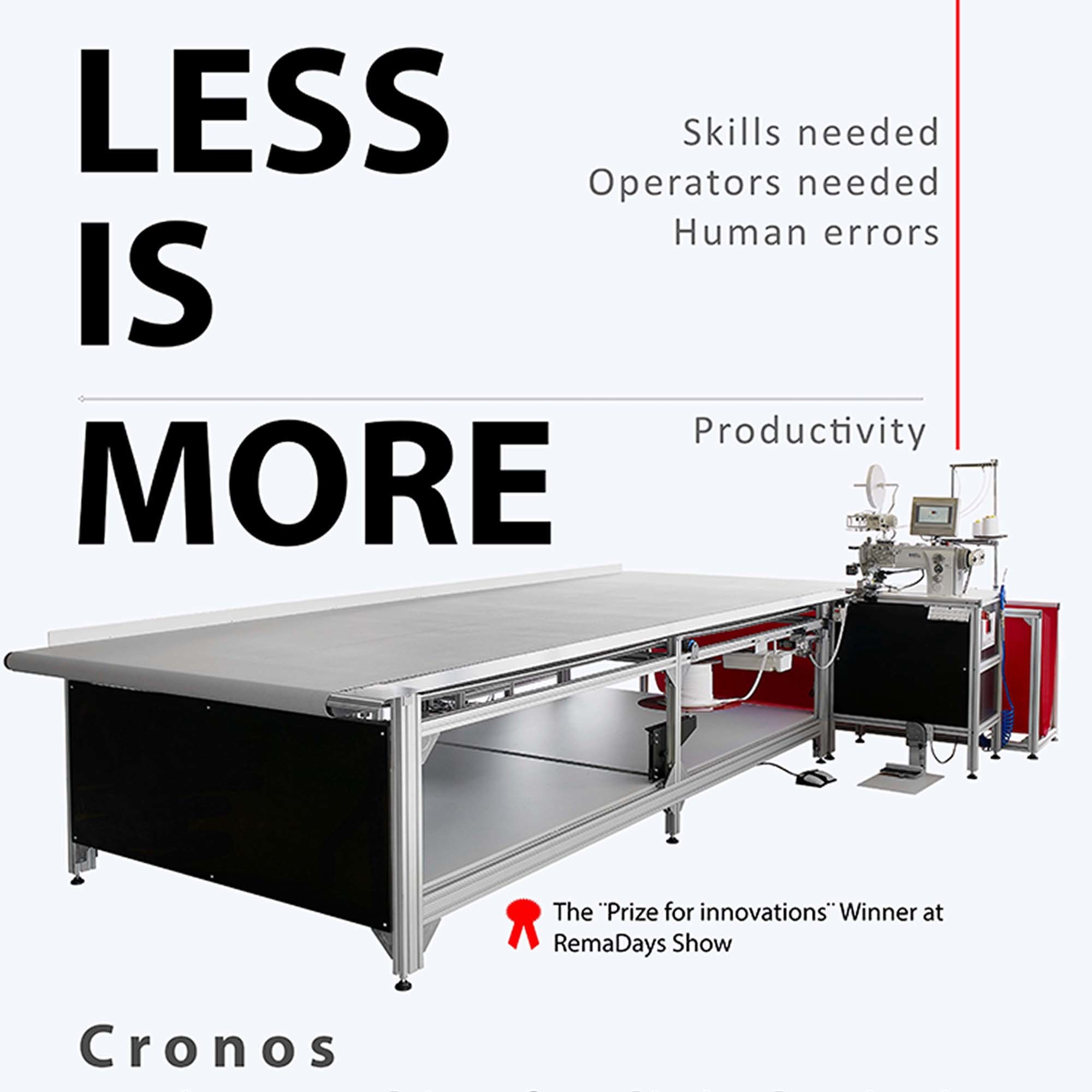 LESS IS MORE (4) – LESS skills needed, LESS operators needed, LESS errors, MORE productivity