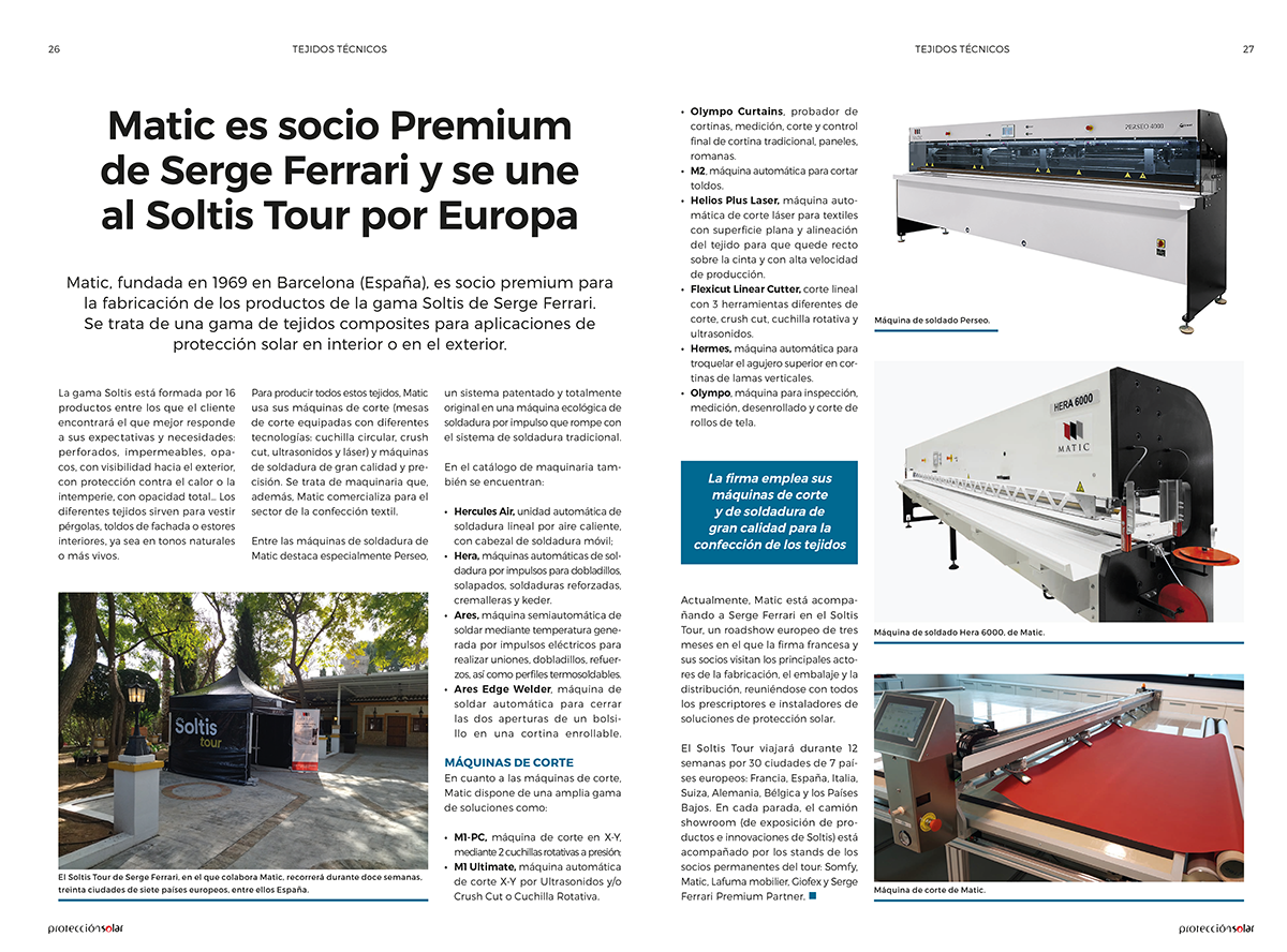 Matic es socio Premium de Serge Ferrari y se une al Soltis Tour por Europa